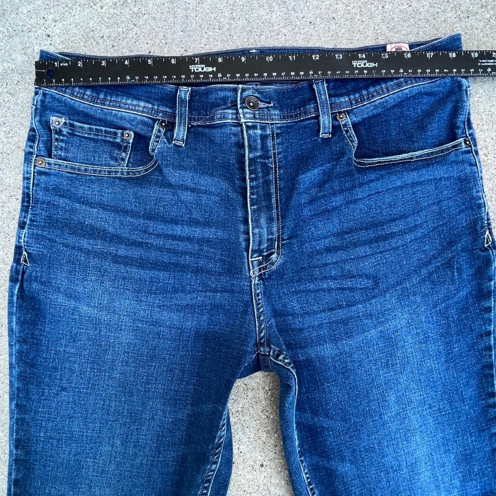 Devil-Dog Dungarees Mens Relaxed Bootcut Jeans Dark Wash Blue 36x30 - Picture 5 of 7